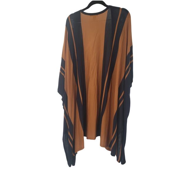H&M Striped Open Front Short Sleeve Cape Cardigan Womens Size Medium / Large - Picture 2 of 4